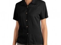 L532 – Ladies Palm Tree Jacquard Camp Shirt